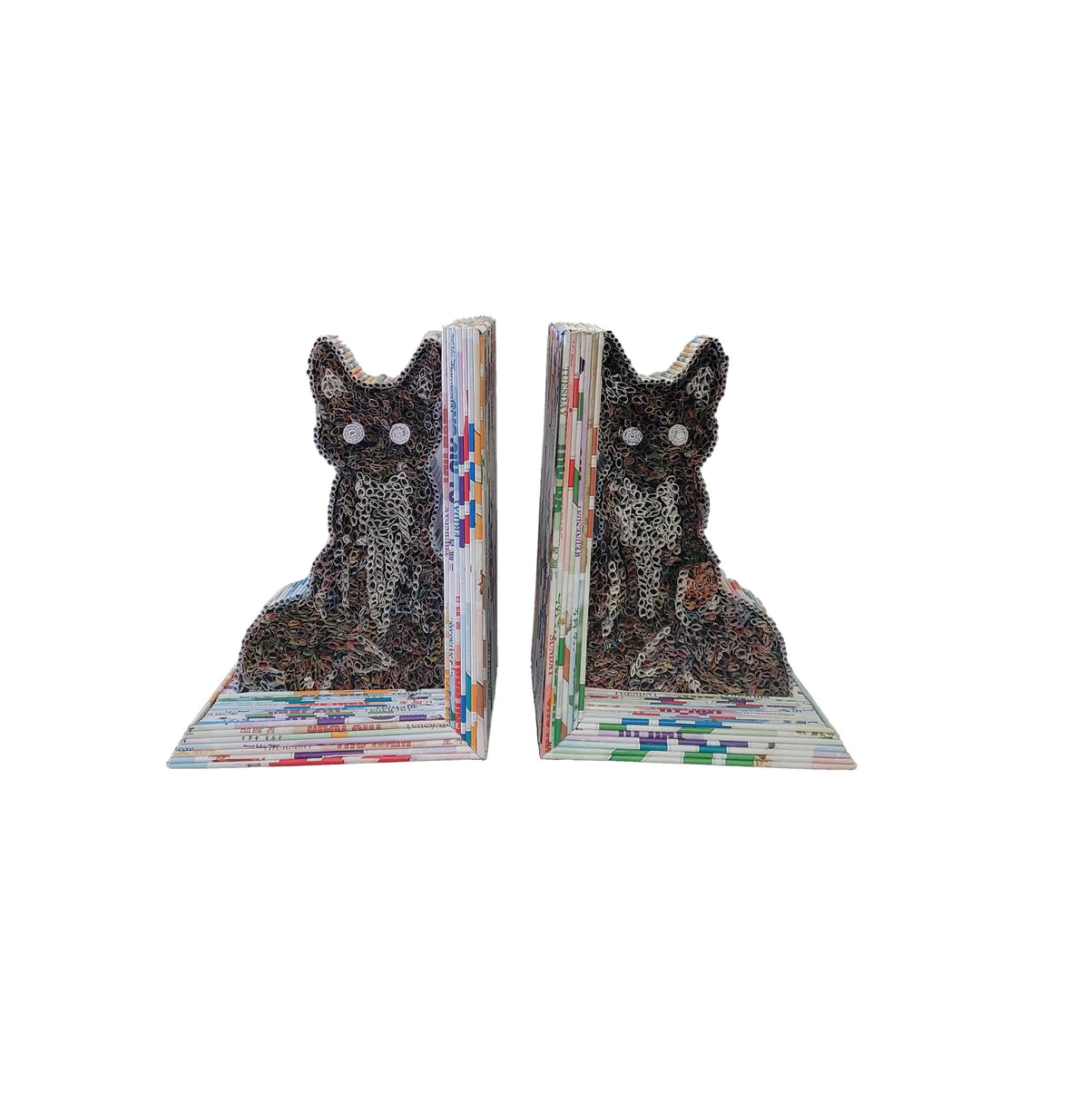 The Upcycled Paper Company - Cat Bookends - Recycled Paper