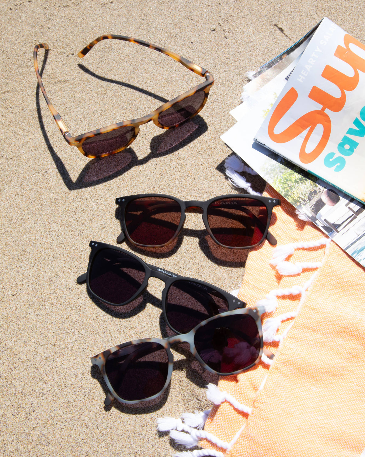 Blue Planet Eco-Eyewear - Harper Sun-  Soft Light Blue Tortoise - Sun Tinted Readers