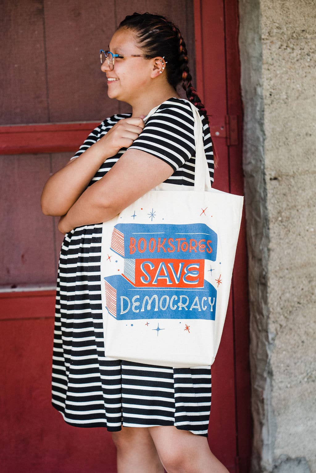 Gibbs Smith - Bookstores Save Democracy! Tote Bag