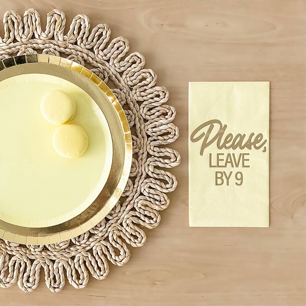 Jollity & Co. + Daydream Society - "Please Leave By Nine" Cocktail Napkins - 20 Pk.
