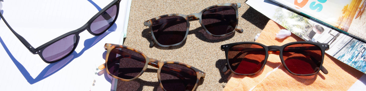 Blue Planet Eco-Eyewear - Harper Sun-  Soft Light Blue Tortoise - Sun Tinted Readers