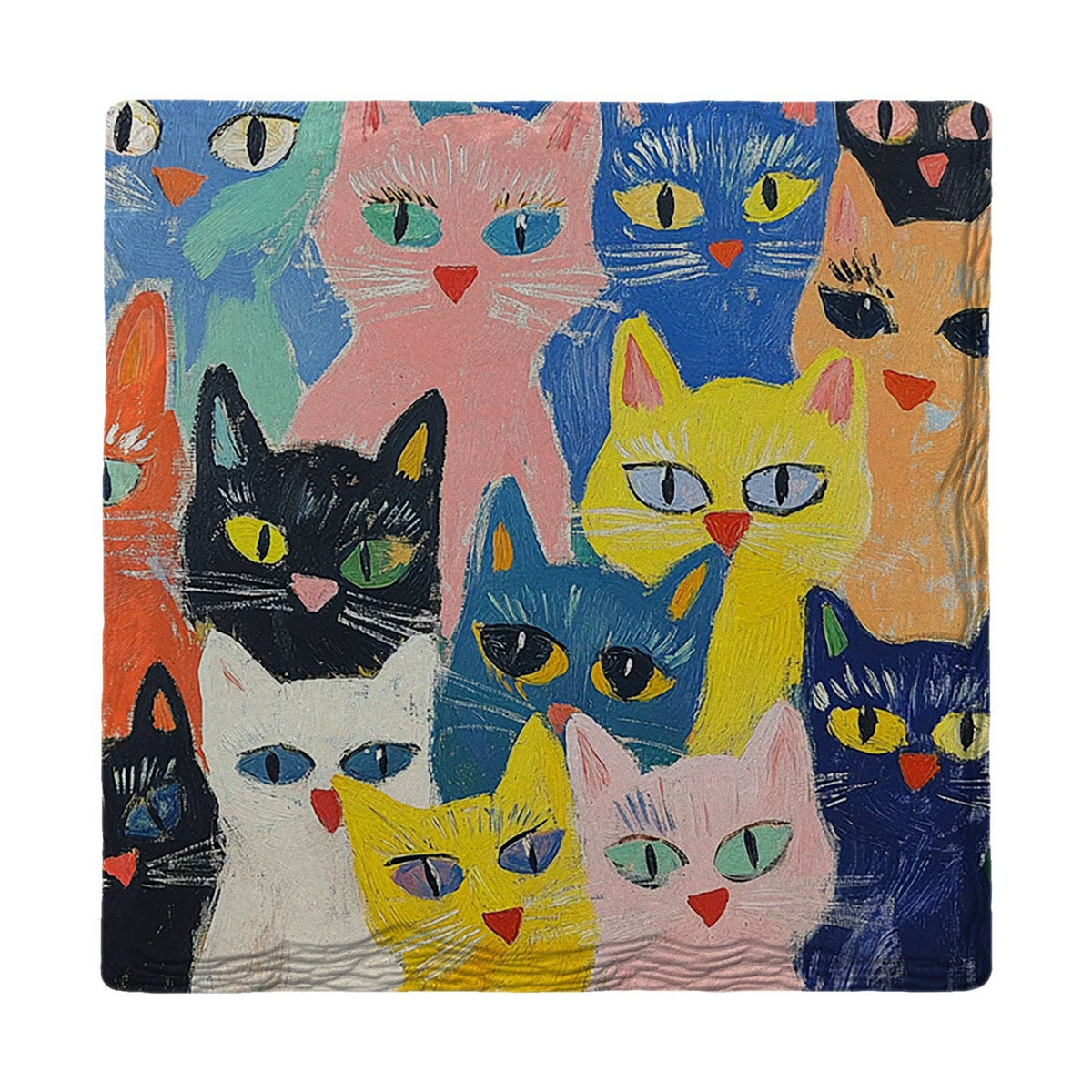Mill Wood Art - Colorful Cats | Drink Coaster