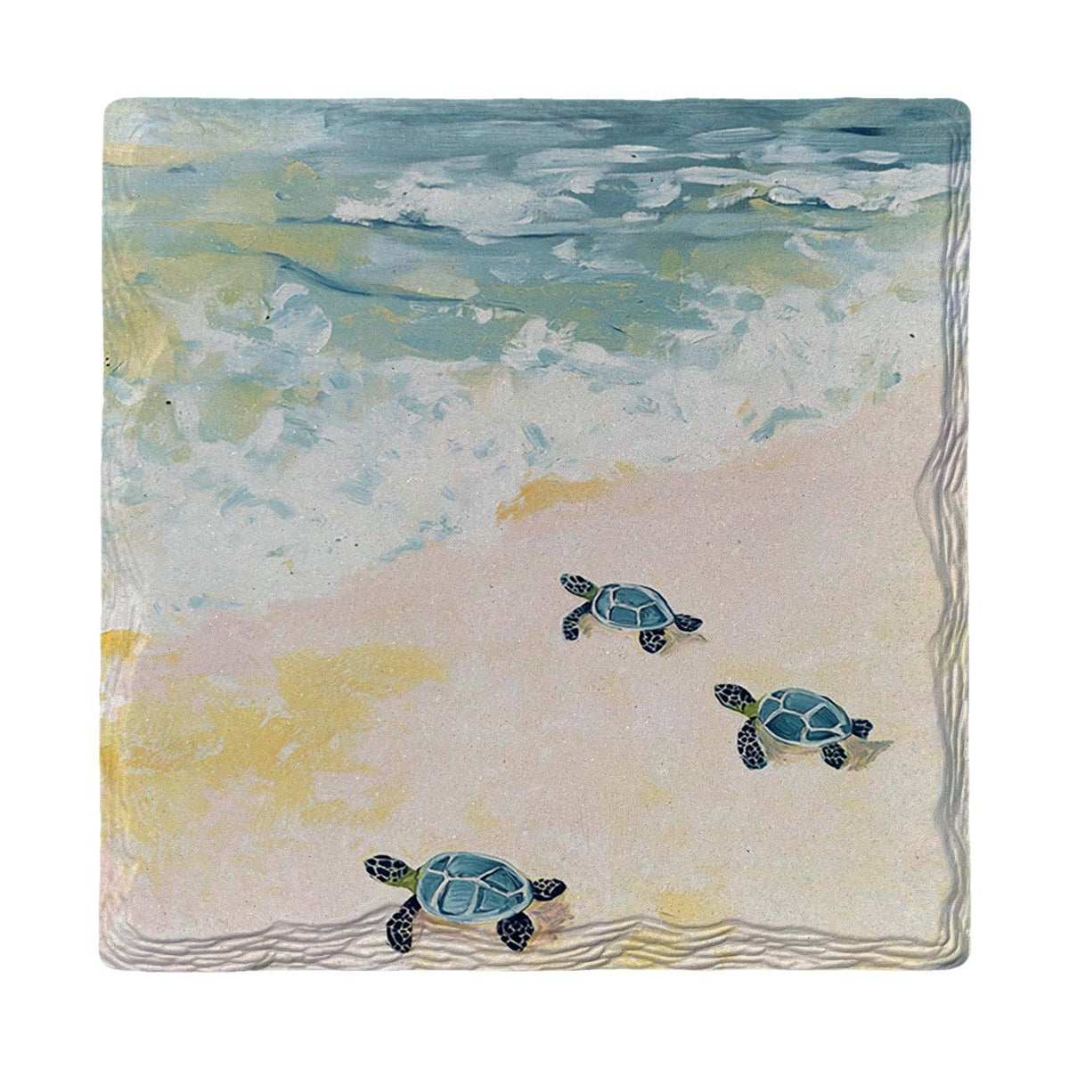 Mill Wood Art - Baby Sea Turtle Adventure | Ceramic Drink Coaster