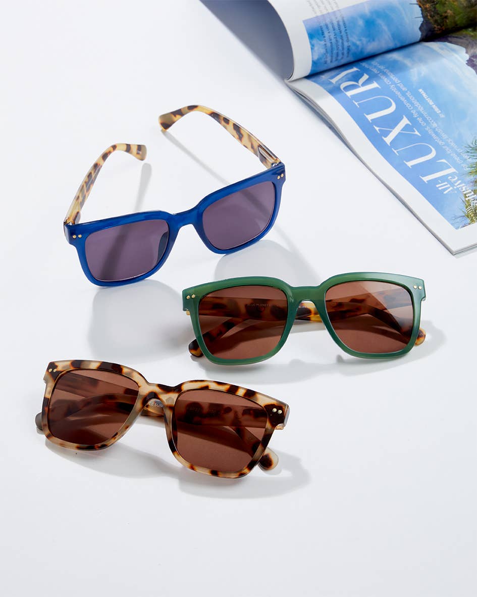 Blue Planet Eco-Eyewear - BP20994 NEW Reece Sun -Blue/Honey Tort -Smoke Tinted Readers