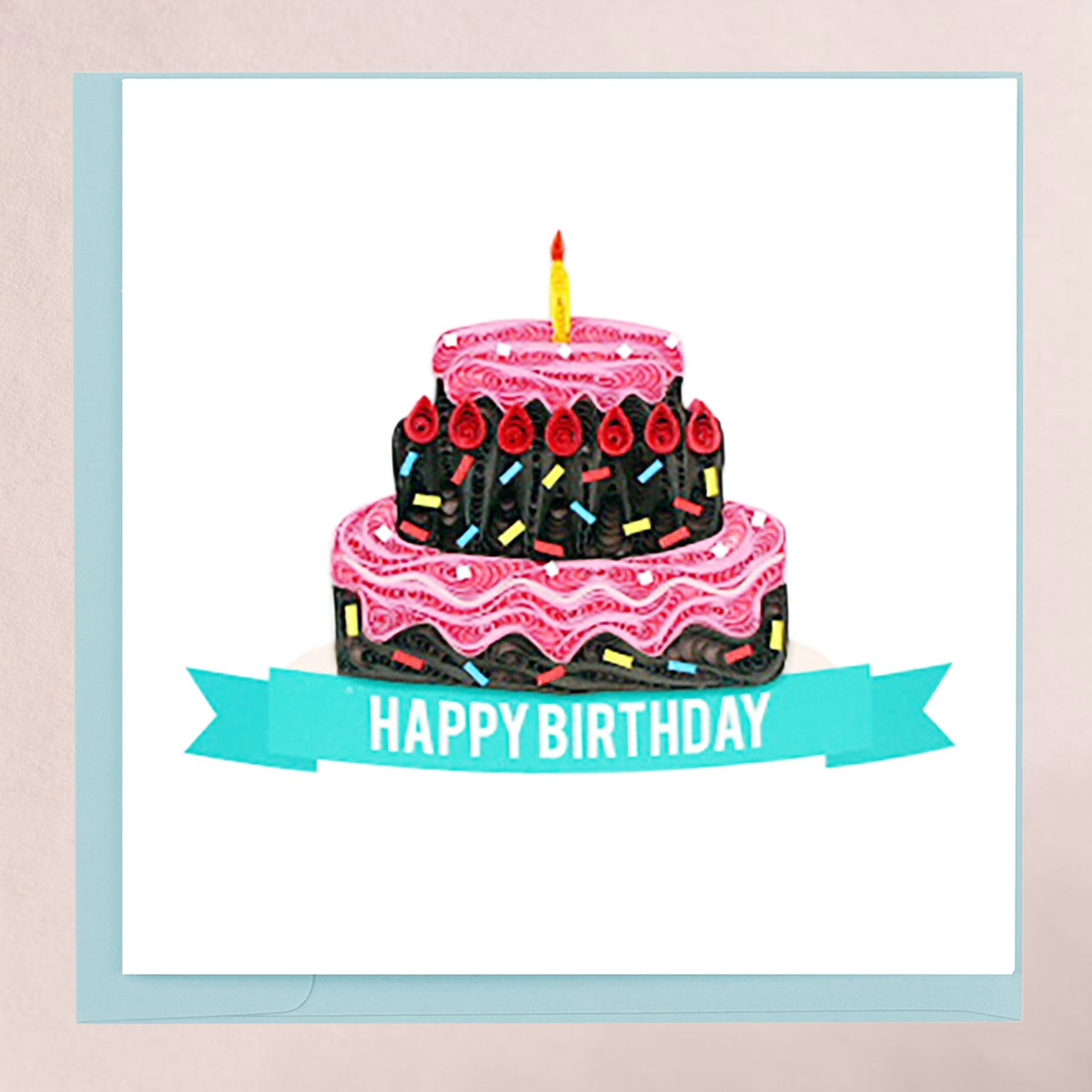The Upcycled Paper Company - [6pk] Happy Birthday Quilled Greeting Card